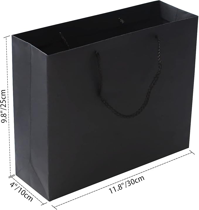 Black Luxury Magnetic Gift Box with Lid, Ribbons and Gift Bag, Medium Size-9.4x7x3 Inches, Great for Christmas, New Year, Wedding, Birthdays, Man
