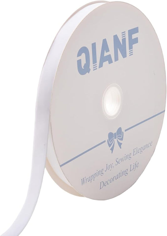 Vintage White Velvet Ribbon Christmas Ribbon for Gift Wrapping Crafts Christmas Tree Ornaments Garland Decorations, 5/8 Inch X 25Yd