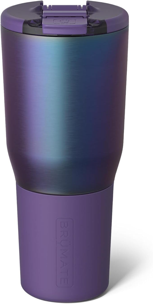 BrüMate Nav 35oz 100% Leak Proof Insulated Travel Tumbler with Magnetic BevLock™ Lid - Double Wall Cup-Holder Friendly Stainless Steel Mug (Dark Aura)
