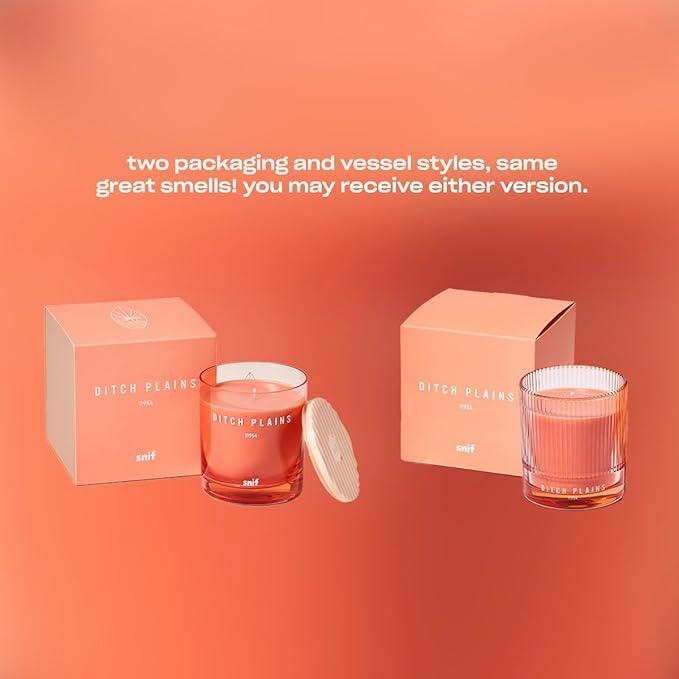 Ditch Plains Scented Candle by Snif, Neroli and Cedarwood, 50+ Hours, 100% Cotton Fiber Wicks, Soy Wax Blend, Non-Toxic, Vegan, 8.5 oz