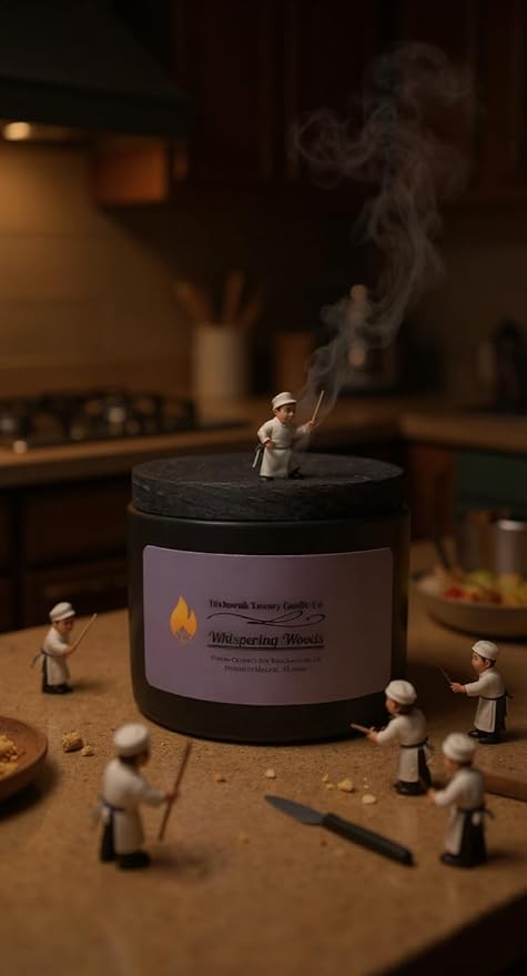 Divinorah Luxury Candle Co. Whispering Woods Scented Candle, Black Matte Glass Jar, Virgin Coconut Soy Blend, 4 oz, Fall Collection, Natural Fragrance