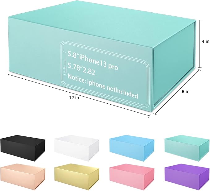 Gift Boxe 12" x 6" x 4" with Magnetic Closure Lid Gift Boxes for Presents,Bridesmaid Gifts Box,Cute Box,Birthday Gift box,Luxury for Gift Packaging, Magnetic Gift Box for Wrapping Gifts (Light Blue/5PCS)