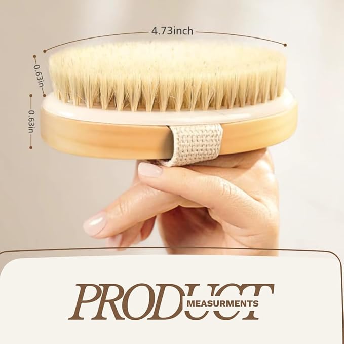 Dry Body Brush – Eco-Friendly Natural Bristles for Gentle Exfoliation, Skin Renewal, Improved Circulation & Lymphatic Support – Perfect Detox & Spa Self-Care Accessory