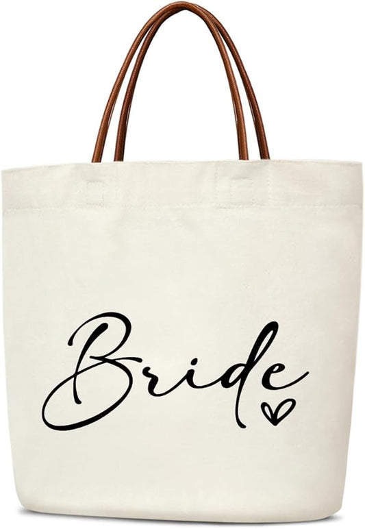 Canvas Tote Bag for Women, Birthday Gifts, Aesthetic Reusable Grocery Shopping Bags With Leather Handles