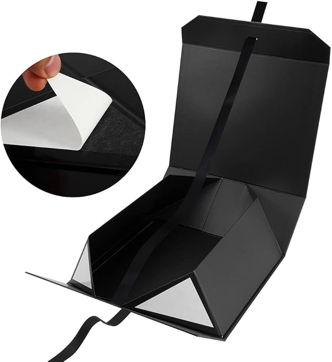 Black Gift Boxes Large 13x11x5.3 Inches, Black Boxes with Ribbon, Gift Box with Lid Magnetic Closure, Christmas Gift Boxes for Presents Graduation Storage (Matte Black)