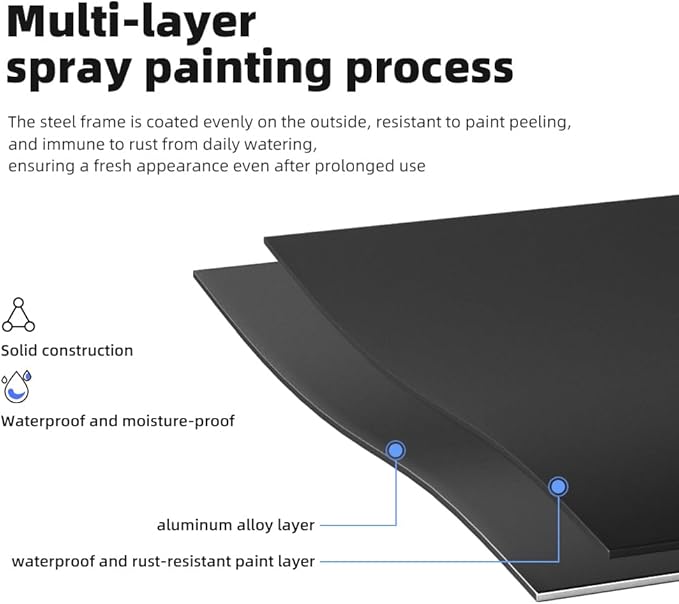 Premium Aluminum Plant Stand - Home Decor & Outdoor Garden Solution with 300 LBS Capacity, L37.8 x W11.4 x H13.8 inch