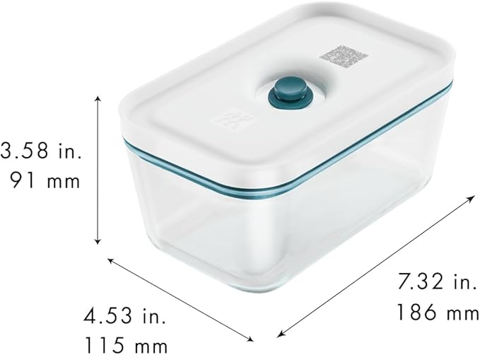 ZWILLING Fresh & Save Airtight Glass Food Storage Containers with Lids, Meal Prep Containers, Medium, La Mer