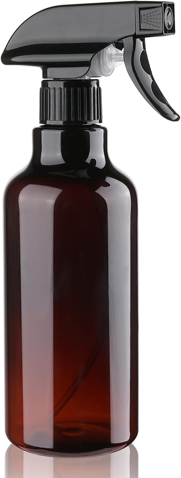 Spray Bottles 16.9oz Plastic Spray Bottle for Hair Mist/Stream Heavy Duty Empty Spray Bottles for Cleaning Solutions, Plants (16.9oz-Brown)
