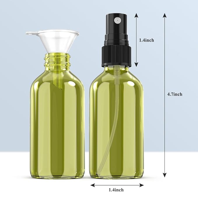 Wedama Spray Bottle, 2 oz Fine Mist Glass Spray Bottles, Little Refillable Liquid Containers for Watering Flowers Cleaning (16 Pack Olive Green)