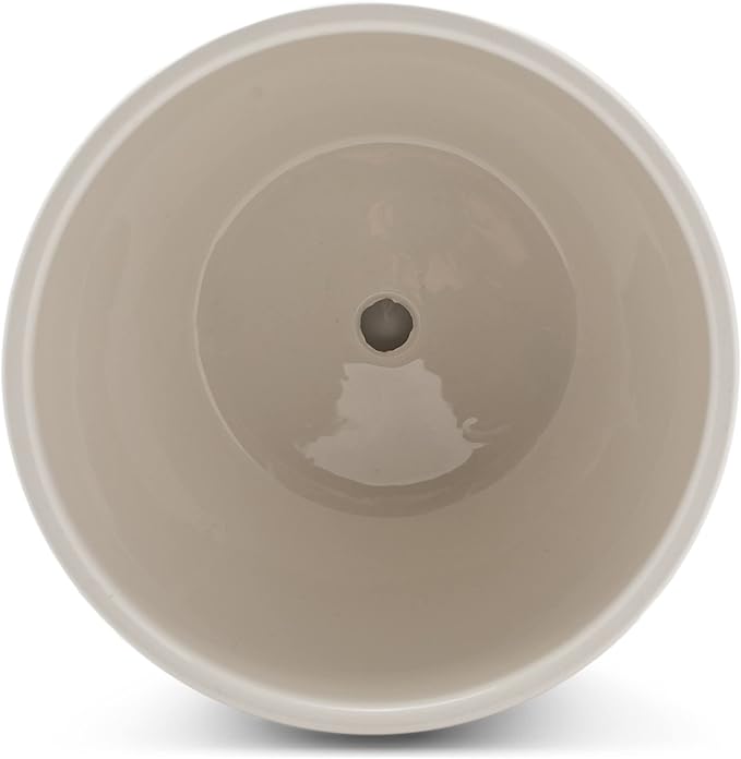 Napco Striped Black and White Ribbed 4 x 5 Inch Ceramic Flower Pot Planter with Saucer