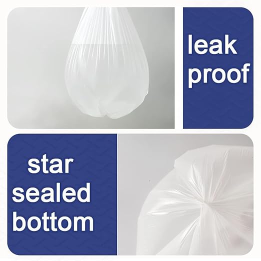 OKKEAI Small Trash Bags -1.2 Gallon Garbage Bags 5 Liter Trash Bags Wastebasket Liners for Bathroom,Office,Translucent,120 Counts Fit 5L 1.2,1.5,2Gal