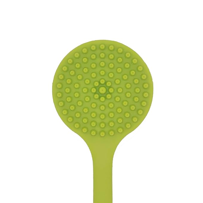 DNC Silicone Back Scrubber Soft Bath Body Brush for Shower with Long Handle (Green)