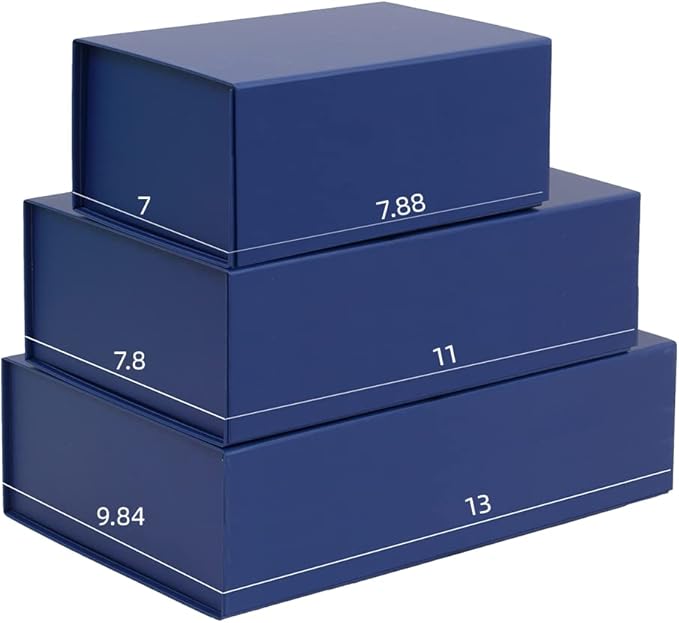 Rsgift Blue Gift Boxes,7.8 x7x 3.1 Inches Gift Box with Lid,Groomsmen Graduation decorative boxes…