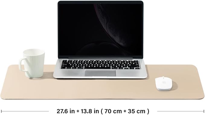 Cork Desk Mat - Dual-Sided Desk Pad for Office and Home - Desk Organization and Accessories - Ideal for Large Mouse Pad and Desk Mats on Top of Desks(Apricot,27.6"x 13.8")