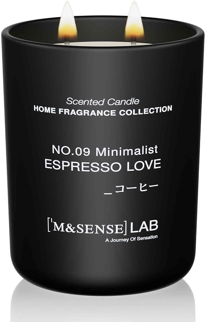 M&SENSE Natural Soy Candle| Espresso Love | 16.6 oz, 95H Burn | Minimalist Scented Candle for Relaxation, Gifting, Home Décor | for Bedroom, Office, Party Large