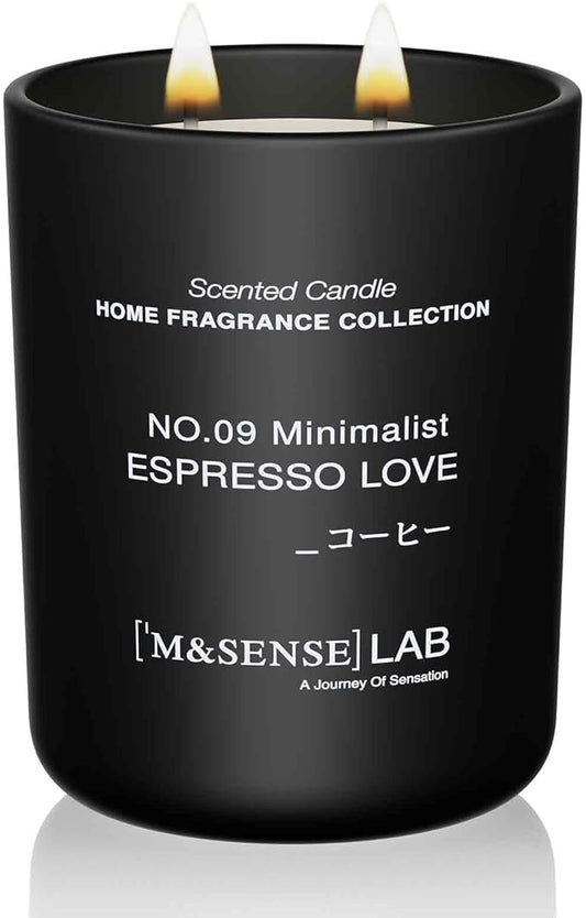 M&SENSE Natural Soy Candle| Espresso Love | 16.6 oz, 95H Burn | Minimalist Scented Candle for Relaxation, Gifting, Home Décor | for Bedroom, Office, Party Large