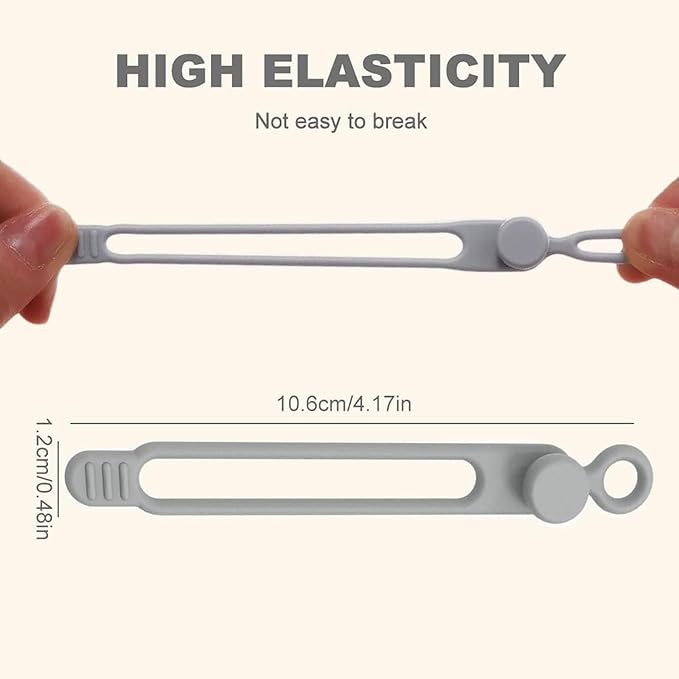 Data Cable Organizer, 2025 Upgrade Silicone Headphone Organizer, Silicone Cable Ties Reusable Cable Management Organizer Multipurpose Elastic Cord Organizer for Bundling and Fastening Cable (20Pcs)