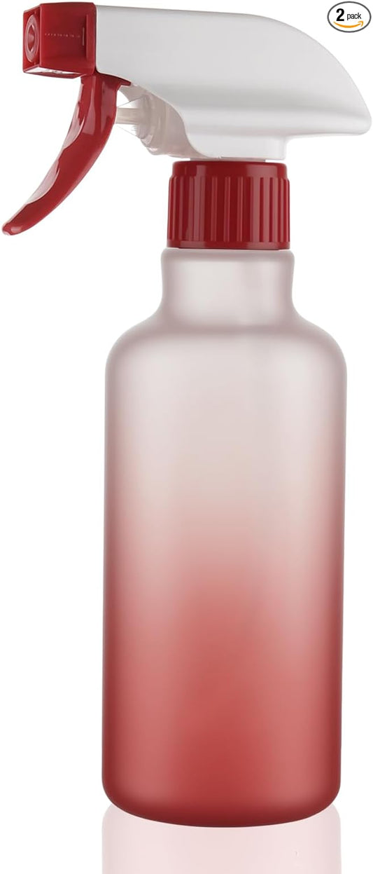 Spray Bottles Plastic Spray Bottle for Hair Mist/Stream Heavy Duty Empty Spray Bottles for Cleaning Solutions, Plants, Cooking (12oz-Red)