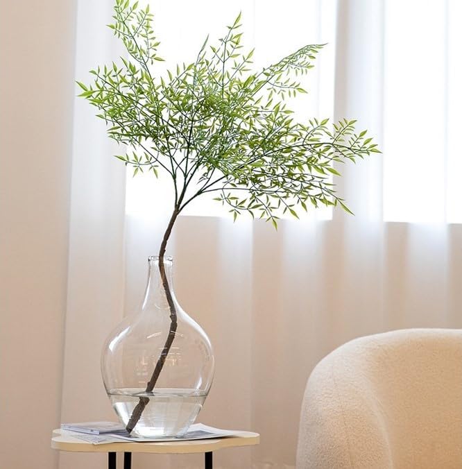 Ryddelighome Clear Glass Vase for Flowers - 12 Inch, Large Round Jar Jug Decor for Table, Glass Vases for Pampas Grass Flowers & Plants, Jarrones Grandes para Sala Elegantes
