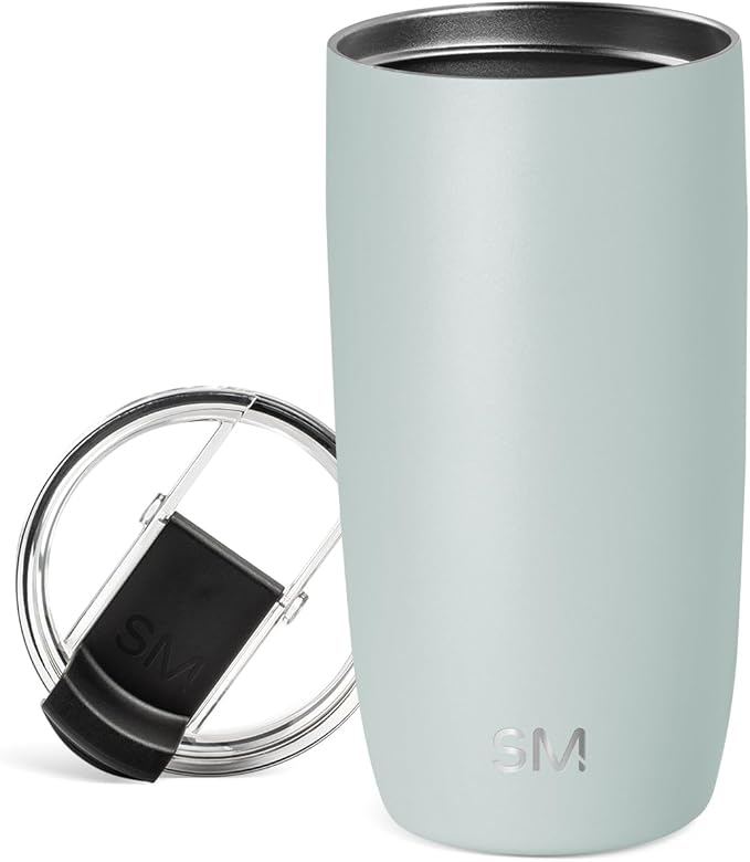 Simple Modern Travel Coffee Mug Tumbler with Flip Lid | Reusable Insulated Stainless Steel Cold Brew Iced Coffee Cup Thermos | Gifts for Women Men Him Her | Voyager Collection | 16oz | Sea Glass Sage