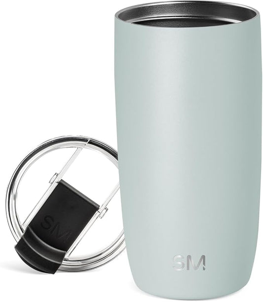 Simple Modern Travel Coffee Mug Tumbler with Flip Lid | Reusable Insulated Stainless Steel Cold Brew Iced Coffee Cup Thermos | Gifts for Women Men Him Her | Voyager Collection | 16oz | Sea Glass Sage