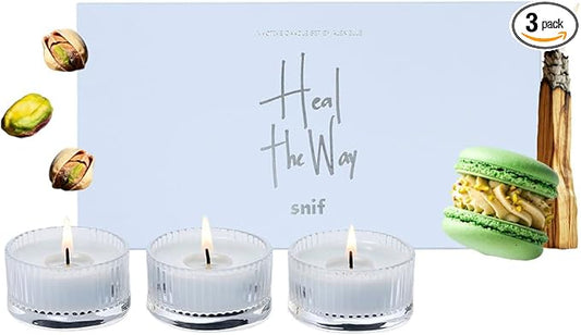Heal The Way Votives Luxury Scented Candles by Snif, Gourmand and Ambery, Warm and Calming Candles