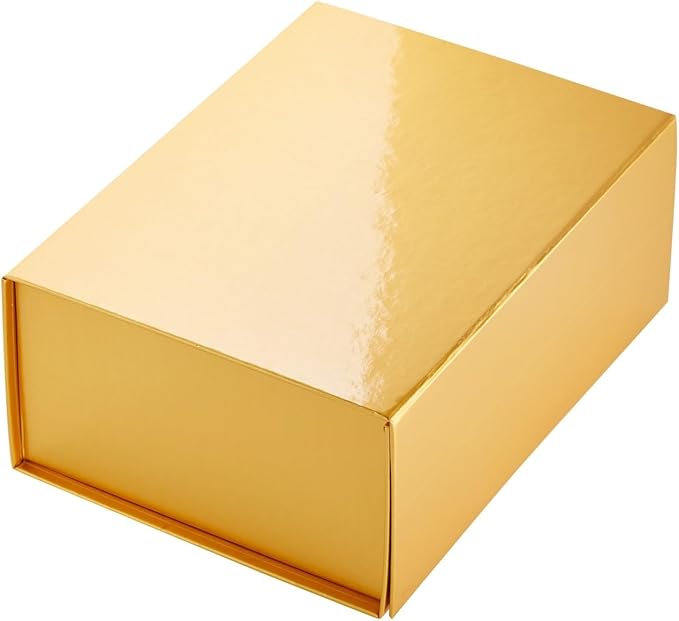 Stockroom Plus Magnetic Gold Gift Boxes with Lids - 9.5 x 7 x 4 In, Jewelry Gift Box 6 Pack, Gold - Magnetic Closure & Cardboard Construction