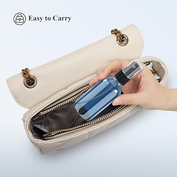 Wedama Spray Bottle, 2 oz Fine Mist Glass Spray Bottles, Little Refillable Liquid Containers for Watering Flowers Cleaning (16 Pack Indigo Blue)