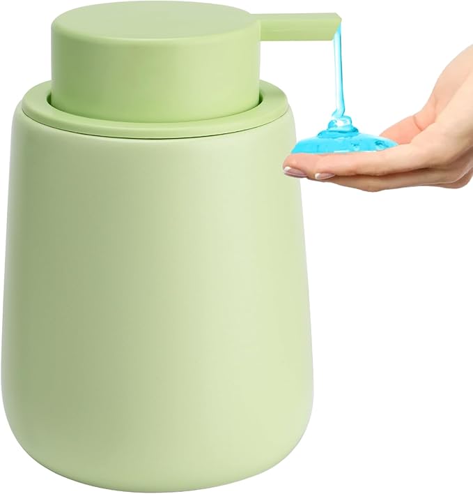 Soap Dispenser Ceramic with Easy-to-Press Pump Hand Lotion Liquid Dispenser for Shampoo Bathroom Kitchen 12 oz