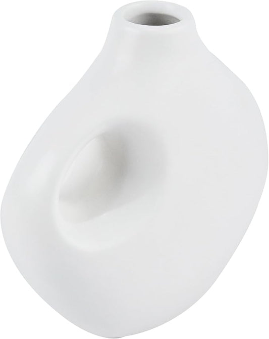 Restaurantware-Table Art Flower Vase, 1 Jug Vase - Minimalist Style, for Fresh Or Artificial Flowers, Black Ceramic Piece for Home Decor, Kitchen, Home, Living Room, Office, and More