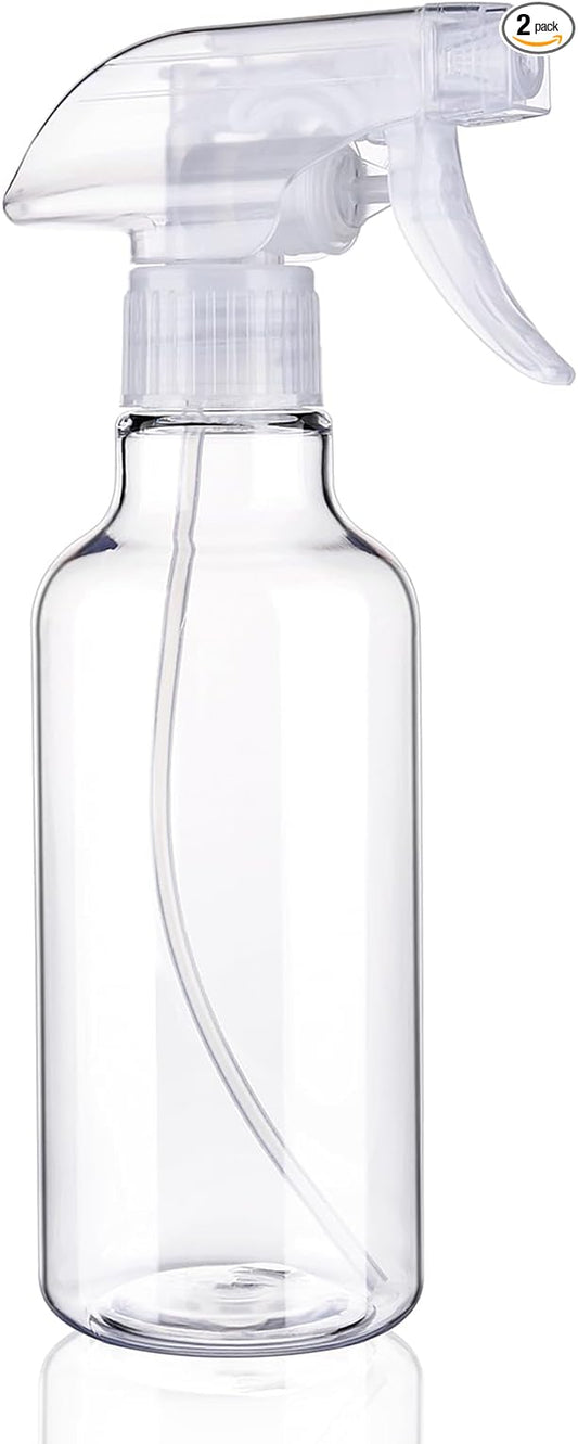 Spray Bottles 12oz Plastic Spray Bottle for Hair Mist/Stream Heavy Duty Empty Spray Bottles for Cleaning Solutions, Plants (12oz-Clear)