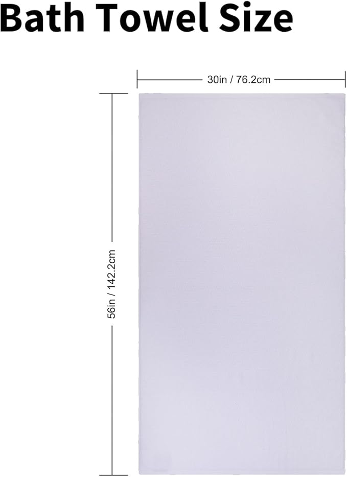 Everplush Diamond Collection Oversized Bath Towel – 1 Pieces, Super Soft & Highly Absorbent, Quick-Drying & Extra Large. Perfect for Bathroom, Pool, Swimming Use(White, 30" x 56" 1PK)