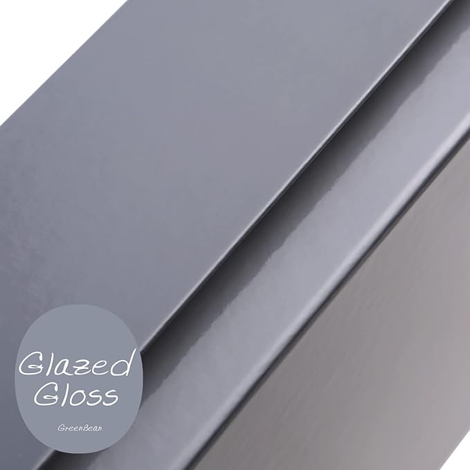 GREEN BEAN Gift Box 13x9.7x3.4 Inches, Large Grey Gift Box with Lid for Presents, Magnetic Gift Boex for Clothes (Glossy Metallic Grey, Dot Design Inside)