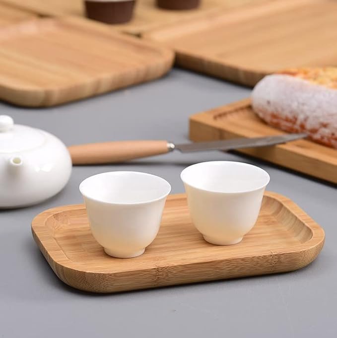 Bamboo Vanity Tray, Bathroom Counter Tray, Toilet Tank Tray, Bathroom Tray for Organizing and Home Decor, 7.9 x 5.1 x 0.8 inch