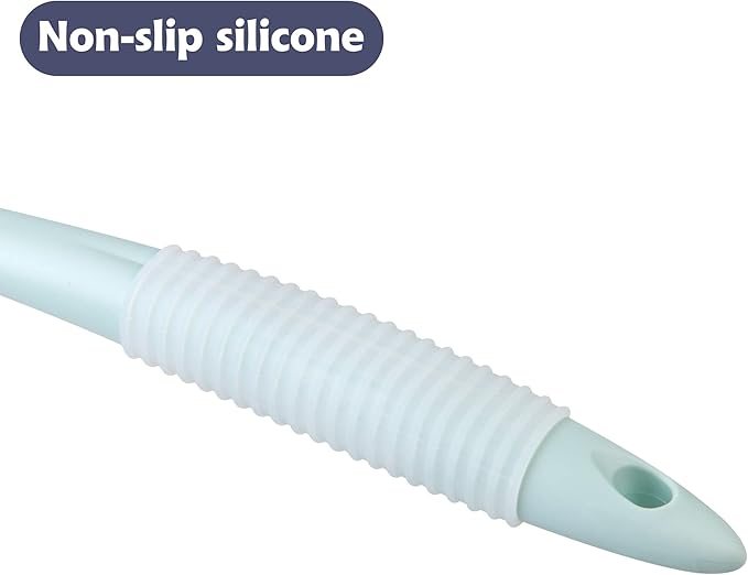 BEDELITE Back Bath Brush Long Handle for Shower of 2 - Soft Shower Brush for Men & Women,Back Brush Scrubber - 16.4" Long Skin Exfoliator for Bath Scrubber Body Brush（2 Pack, Blue & Ivory）