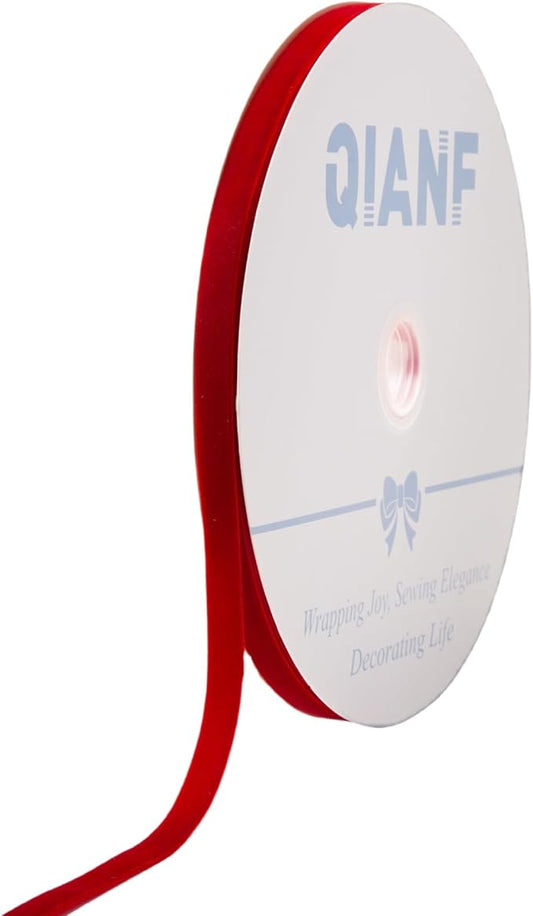 Vintage Red Velvet Ribbon, 3/8 Inch X 25Yd