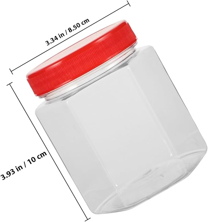 5pcs Airtight Hexagonal Storage Canisters with Lids Dry Food Jars for Kitchen Pantry Cereals Nuts Preservation Transparent Plastic Containers