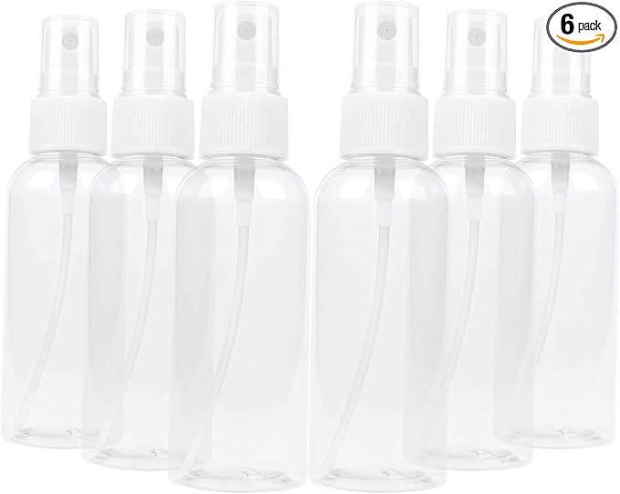 TRENDBOX 6 Pack Empty Transparent Plastic Fine Mist Spray Bottle (6 Pack - 120 ml)