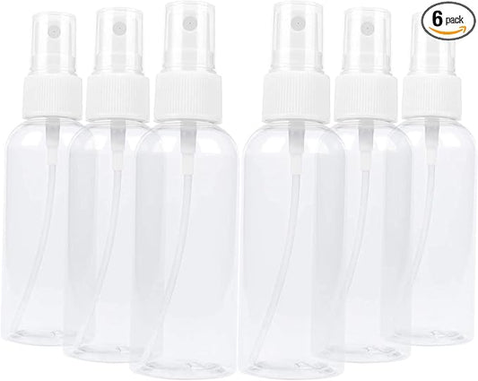 TRENDBOX 6 Pack Empty Transparent Plastic Fine Mist Spray Bottle (6 Pack - 120 ml)