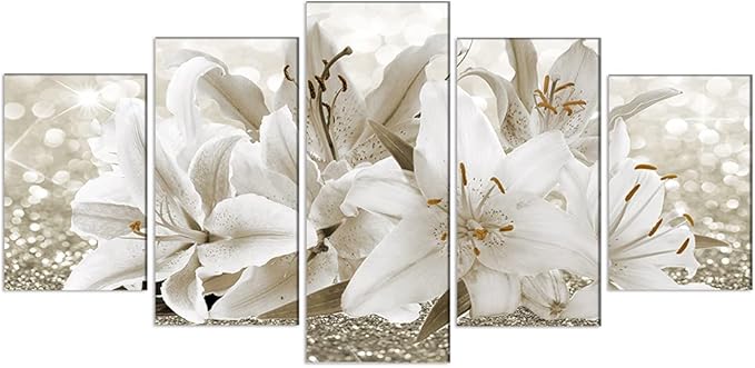 LUDUHU Arts Modern Flower Theme Wall Art - Abstract Orchid Canvas Wall Decor Flower Abstract Painting Still Life Canvas Wall Art for Home Decor (I,Oversize 80x40inch)