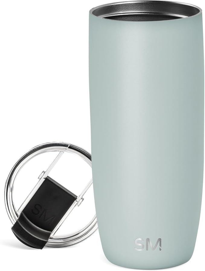 Simple Modern Travel Coffee Mug Tumbler with Flip Lid | Reusable Insulated Stainless Steel Cold Brew Iced Coffee Cup Thermos | Gifts for Women Men Him Her | Voyager Collection | 20oz | Sea Glass Sage