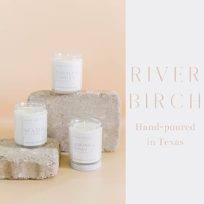 River Birch Candles Apple Cinnamon Scented Candle | Premium, All-Natural, Non-Toxic, Soy Candles | 8.5oz 40 Hr Burn Time | Cozy Relaxing Gifts for Home