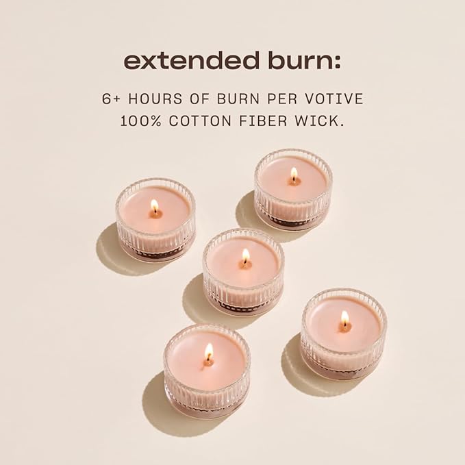 Snif G.O.A.T. Votive Candle Set, 5 Premium Scented Candles, 100% Cotton Fiber Wicks, Soy Wax Blend, Non-Toxic, Vegan