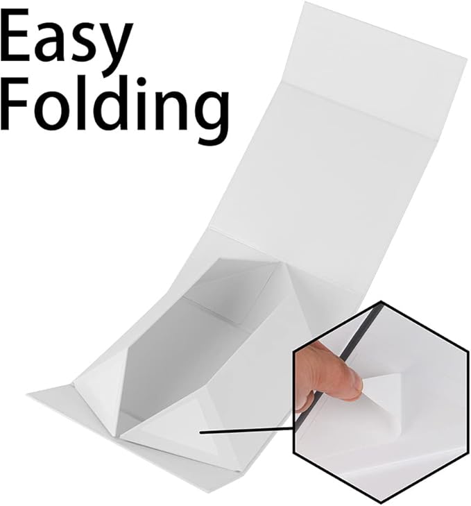 White Gift Boxes 16 Pack, Small Gift Boxes in Bulk, Collapsible Gift Box with Lid Magnetic Closure, Packaging for Small Business, Parties (White 6x6x3 inch Pack of 16)