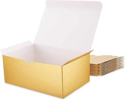 10 Gift Boxes 9.5x6.5x4 Inches Gift Boxes with Lids Boxes for Gifts Bridesmaid Proposal Boxes, Gold Gift Boxes Bulk for Light Weight Gifts, Crafting