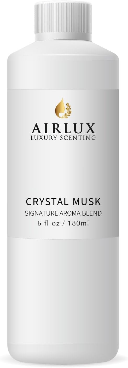 Signature Aroma Oil No. 182 Crystal Musk – Musk, Flowers, Cashmeran – Aroma Oil for Cold Air & Waterless Diffusers and DIY Crafts – 180 mL, 6.1 fl oz Eco Refill Bottle