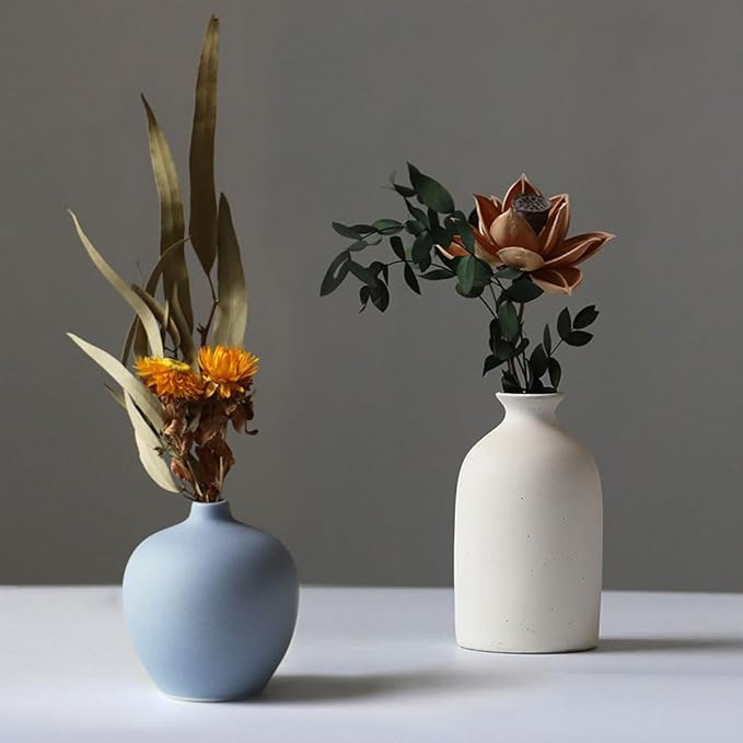 Ceramic Vase for Home Decor Set of 4, Decorative Flower Vases for Bedroom, Living Room, Bathroom, Entryway, Table Centerpiece, Modern Minimalist Vases for Decor-Multicolor