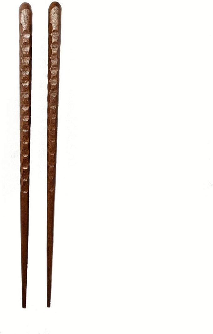 JapanBargain 4516, Hardwood Reusable Chopsticks Japanese Chinese Korean Wood Chop Sticks Hair Sticks 5 Pair Gift Boxed Set Dishwasher Safe, 9 inch, Natural