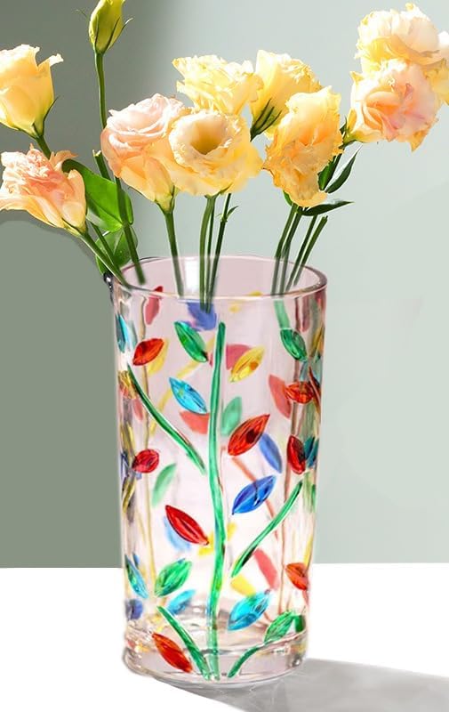 Hand Painted Colorful Glass Vase