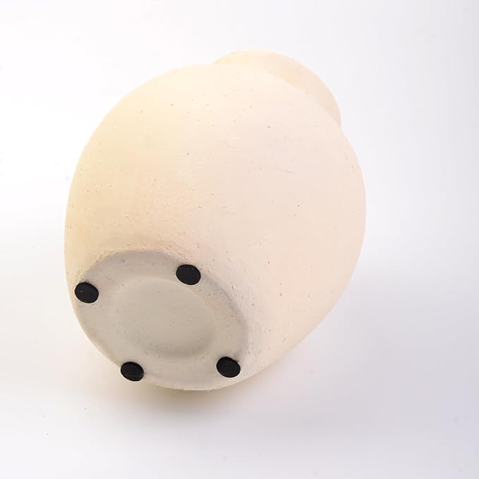 Plain Beige Ceramic Vase for DIY Painting - Customizable Handmade Pottery, Blank Canvas for Flower Arrangements, Home Decor, Wedding & Office Decoration (5L x 5W x 6H)